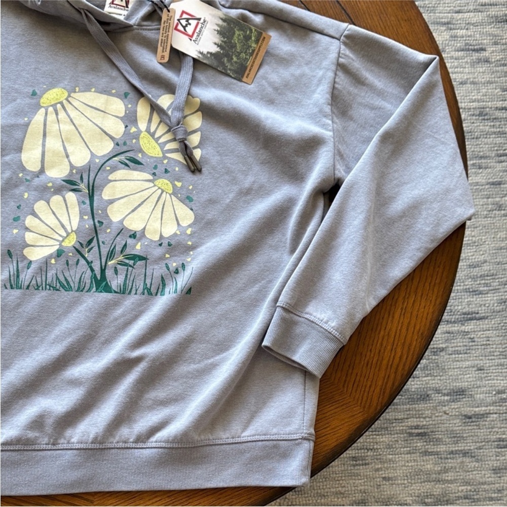 Avalanche Heather Gray Hoodie with Floral Print - Picture 4 of 13